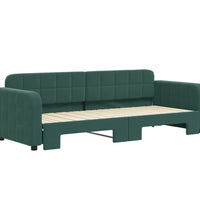 Tagesbett Ausziehbar Dunkelgrün 80x200 cm Samt