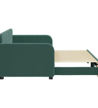 Tagesbett Ausziehbar Dunkelgrün 80x200 cm Samt