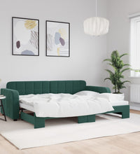 Tagesbett Ausziehbar Dunkelgrün 80x200 cm Samt