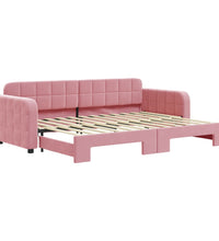 Tagesbett Ausziehbar Rosa 80x200 cm Samt