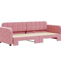 Tagesbett Ausziehbar Rosa 80x200 cm Samt