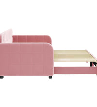 Tagesbett Ausziehbar Rosa 80x200 cm Samt