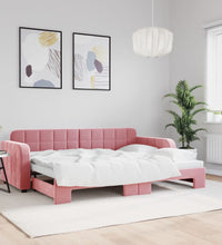 Tagesbett Ausziehbar Rosa 80x200 cm Samt