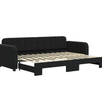 Tagesbett Ausziehbar Schwarz 80x200 cm Samt