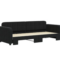 Tagesbett Ausziehbar Schwarz 80x200 cm Samt