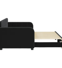 Tagesbett Ausziehbar Schwarz 80x200 cm Samt