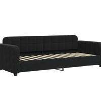 Tagesbett Ausziehbar Schwarz 80x200 cm Samt