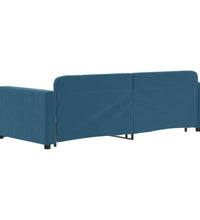 Tagesbett Ausziehbar Blau 90x200 cm Samt