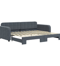Tagesbett Ausziehbar Dunkelgrau 90x200 cm Samt