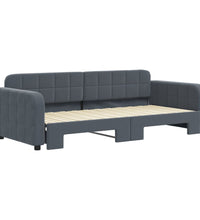 Tagesbett Ausziehbar Dunkelgrau 90x200 cm Samt