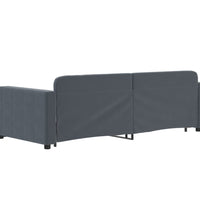 Tagesbett Ausziehbar Dunkelgrau 90x200 cm Samt