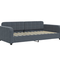 Tagesbett Ausziehbar Dunkelgrau 90x200 cm Samt