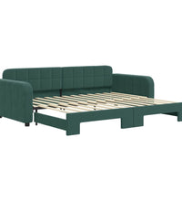 Tagesbett Ausziehbar Dunkelgrün 90x200 cm Samt