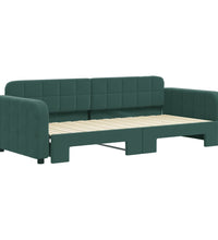 Tagesbett Ausziehbar Dunkelgrün 90x200 cm Samt