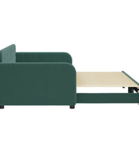 Tagesbett Ausziehbar Dunkelgrün 90x200 cm Samt