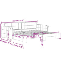 Tagesbett Ausziehbar Schwarz 90x200 cm Samt