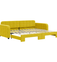 Tagesbett Ausziehbar Gelb 90x200 cm Samt