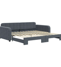 Tagesbett Ausziehbar Dunkelgrau 100x200 cm Samt