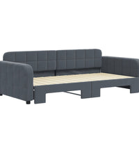 Tagesbett Ausziehbar Dunkelgrau 100x200 cm Samt