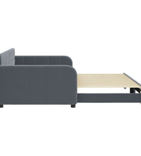 Tagesbett Ausziehbar Dunkelgrau 100x200 cm Samt