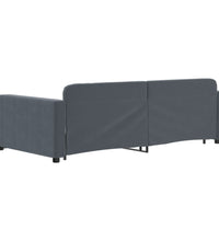 Tagesbett Ausziehbar Dunkelgrau 100x200 cm Samt