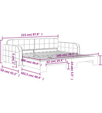 Tagesbett Ausziehbar Dunkelgrau 100x200 cm Samt