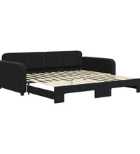 Tagesbett Ausziehbar Schwarz 100x200 cm Samt