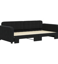 Tagesbett Ausziehbar Schwarz 100x200 cm Samt