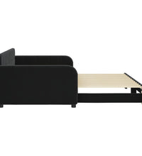 Tagesbett Ausziehbar Schwarz 100x200 cm Samt