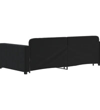 Tagesbett Ausziehbar Schwarz 100x200 cm Samt