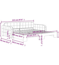 Tagesbett Ausziehbar Schwarz 100x200 cm Samt