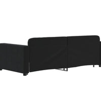 Tagesbett Ausziehbar Schwarz 90x190 cm Samt