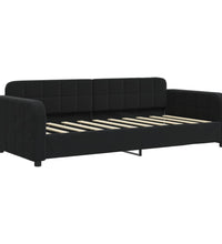Tagesbett Ausziehbar Schwarz 90x190 cm Samt