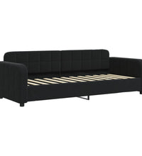 Tagesbett Ausziehbar mit Matratzen Schwarz 80x200 cm Samt