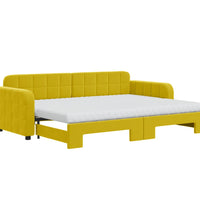Tagesbett Ausziehbar mit Matratzen Gelb 80x200 cm Samt