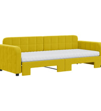 Tagesbett Ausziehbar mit Matratzen Gelb 80x200 cm Samt