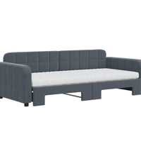 Tagesbett Ausziehbar mit Matratzen Dunkelgrau 90x200 cm Samt