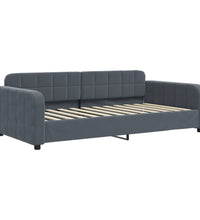 Tagesbett Ausziehbar mit Matratzen Dunkelgrau 90x200 cm Samt