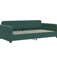 Tagesbett Ausziehbar mit Matratzen Dunkelgrün 90x200 cm Samt