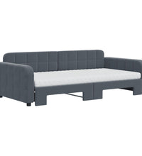 Tagesbett Ausziehbar mit Matratzen Dunkelgrau 100x200 cm Samt