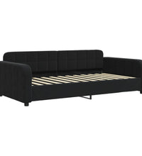 Tagesbett Ausziehbar mit Matratzen Schwarz 100x200 cm Samt