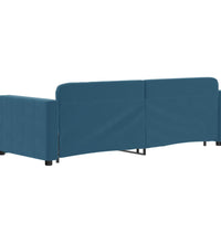 Tagesbett Ausziehbar mit Schubladen Blau 80x200 cm Samt