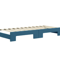 Tagesbett Ausziehbar mit Schubladen Blau 80x200 cm Samt