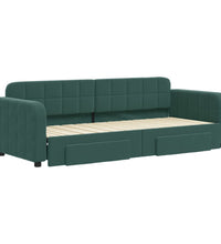 Tagesbett Ausziehbar mit Schubladen Dunkelgrün 80x200 cm Samt