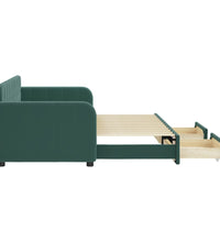 Tagesbett Ausziehbar mit Schubladen Dunkelgrün 80x200 cm Samt