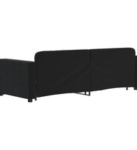 Tagesbett Ausziehbar mit Schubladen Schwarz 80x200 cm Samt