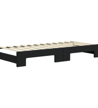 Tagesbett Ausziehbar mit Schubladen Schwarz 80x200 cm Samt