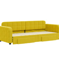 Tagesbett Ausziehbar mit Schubladen Gelb 80x200 cm Samt
