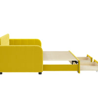 Tagesbett Ausziehbar mit Schubladen Gelb 80x200 cm Samt