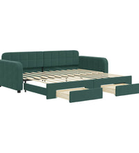 Tagesbett Ausziehbar mit Schubladen Dunkelgrün 90x200 cm Samt